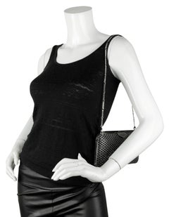 Jimmy Choo Back/ Grey Ellipse Crystal-Embellished Clutch /Shoulder Bag