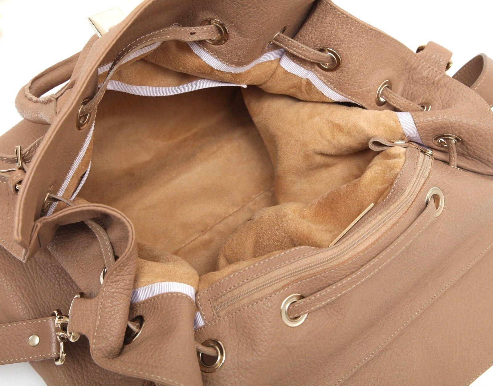 JIMMY CHOO Bag Tan Leather Large ROSABEL Satchel Tote Shoulder Strap Gold HW For Sale 6