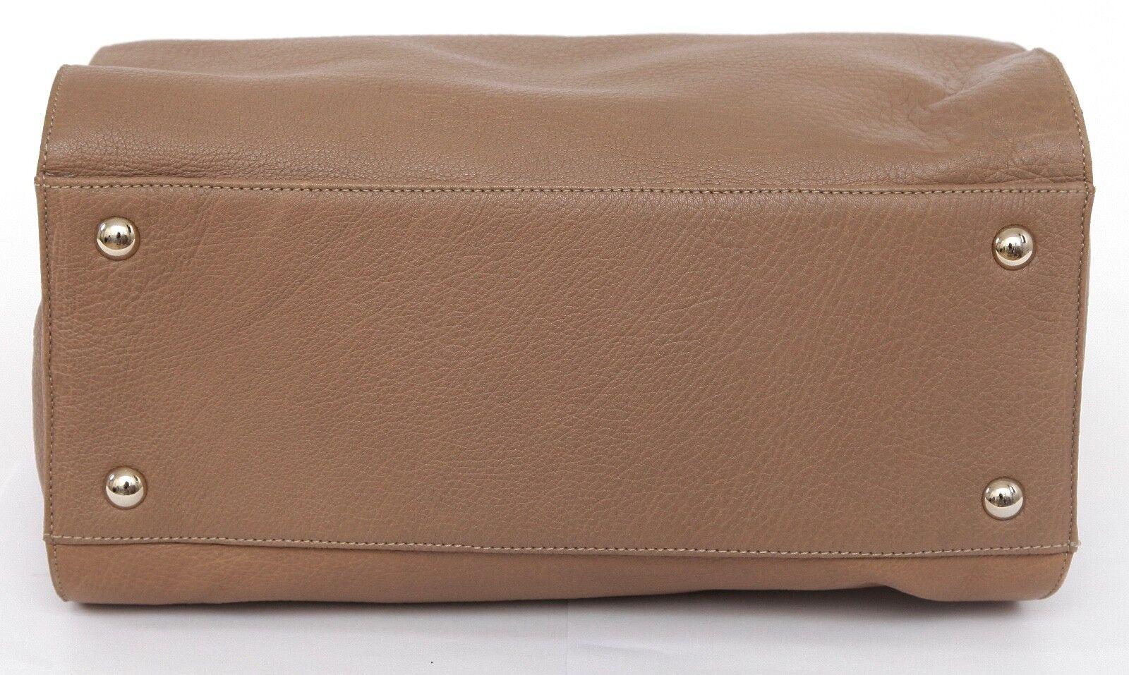 JIMMY CHOO Bag Tan Leather Large ROSABEL Satchel Tote Shoulder Strap Gold HW For Sale 3