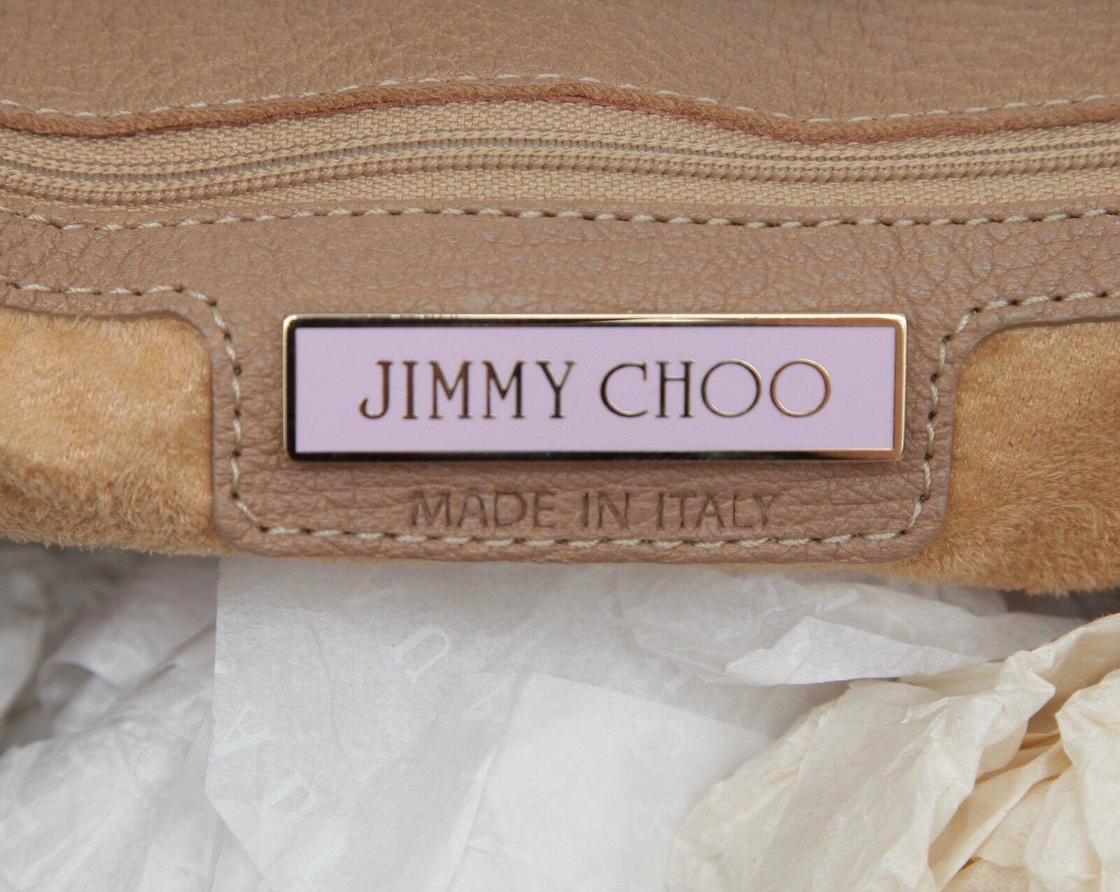 JIMMY CHOO Bag Tan Leather Large ROSABEL Satchel Tote Shoulder Strap Gold HW For Sale 4