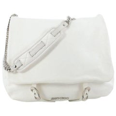 Jimmy Choo Becka Biker Messenger Bag Leather Large