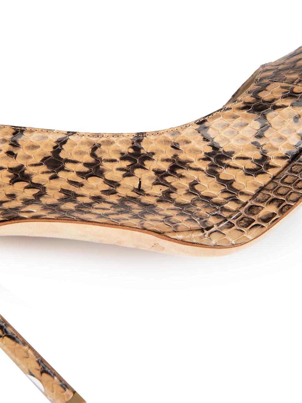 Women's Jimmy Choo Beige & Black Snakeskin Pumps Size IT 35.5 For Sale