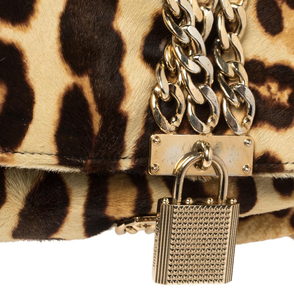 Jimmy Choo Chandra Clutch aus Kalbshaar mit Leopardenmuster in Beige/Braun 6