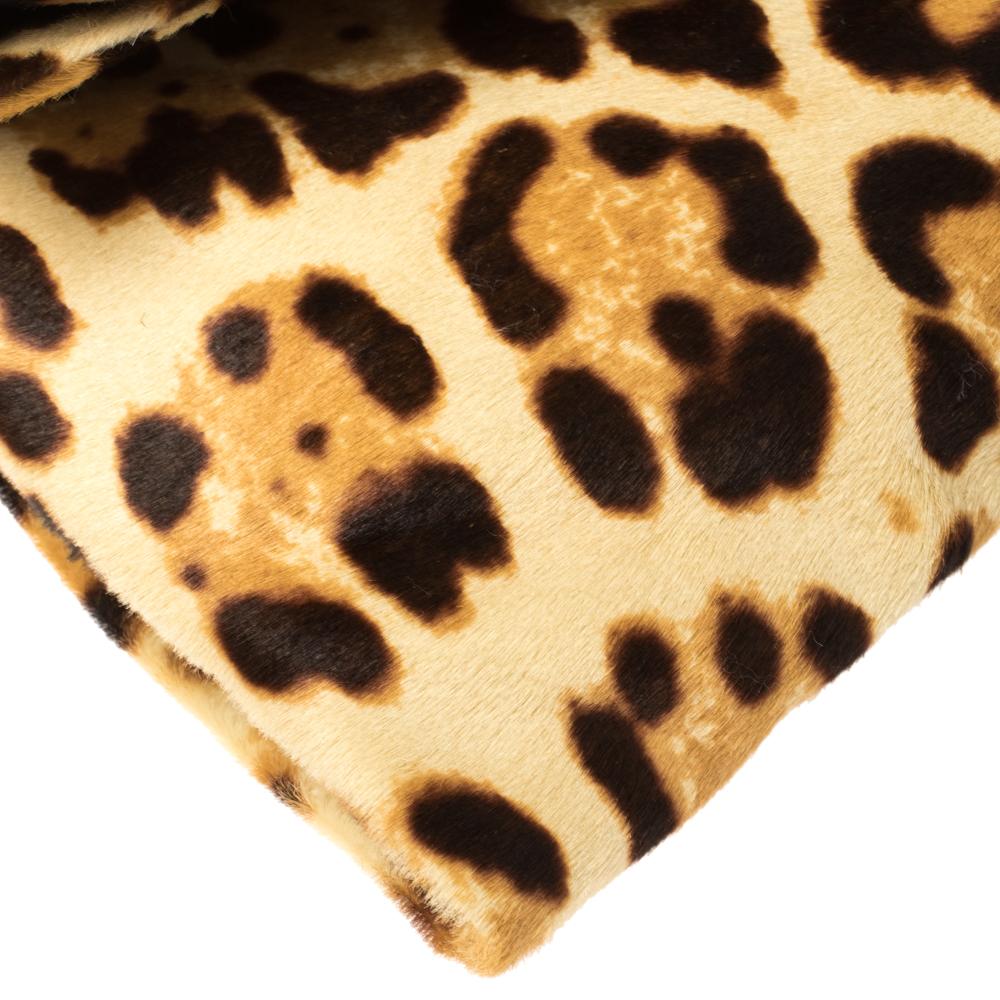 Jimmy Choo Chandra Clutch aus Kalbshaar mit Leopardenmuster in Beige/Braun 5