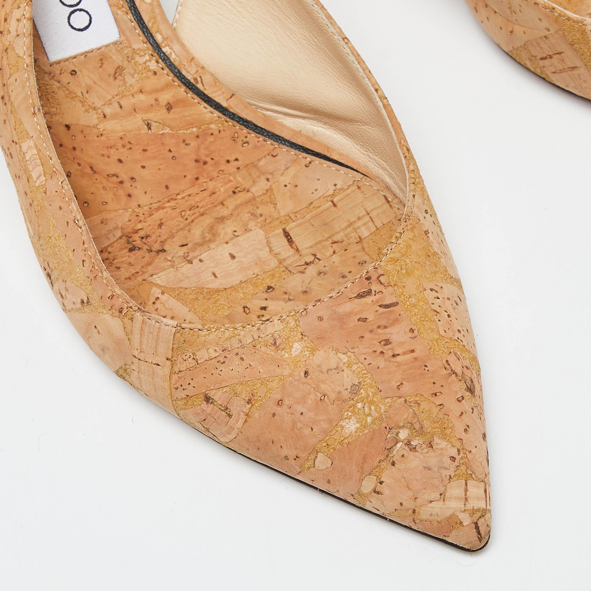Jimmy Choo Beige Cork Slingback Pumps Size 37.5 3