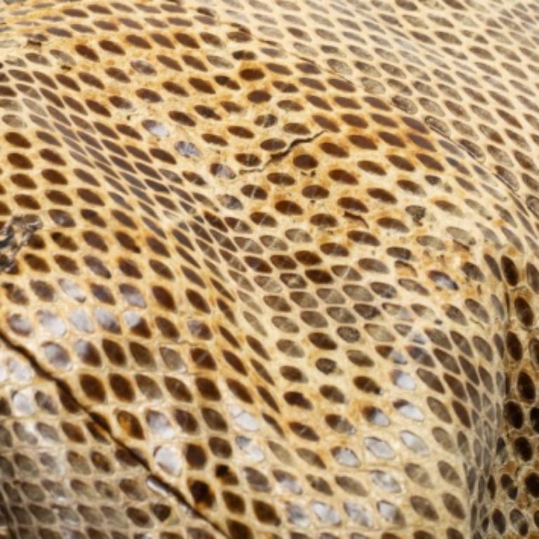 Bolso Jimmy Choo Beige/Verde Karung y Watersnake Anna Marrón en venta