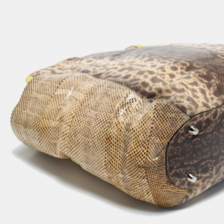 Bolso Jimmy Choo Beige/Verde Karung y Watersnake Anna en venta 1