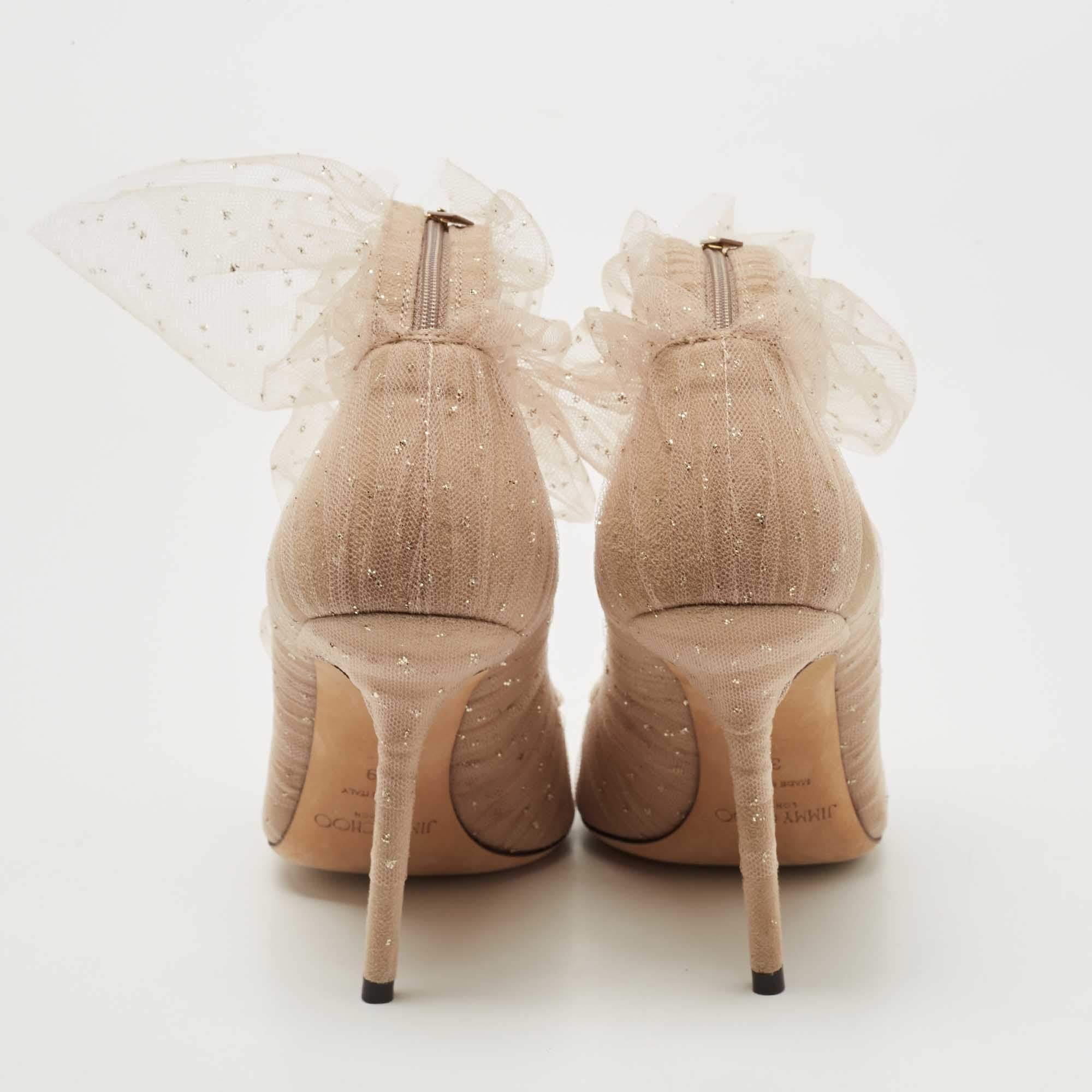 De las mujeres Jimmy Choo Bombas Lavish de ante y encaje beige Talla 39