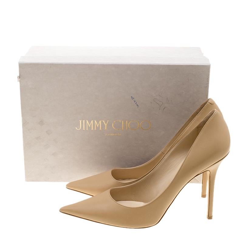 Jimmy Choo Beige Leather Abel Pointed Toe Pumps Size 41 1
