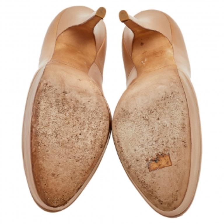 Jimmy Choo escarpins à plateforme Cosmic en cuir beige, taille 39 en vente 4