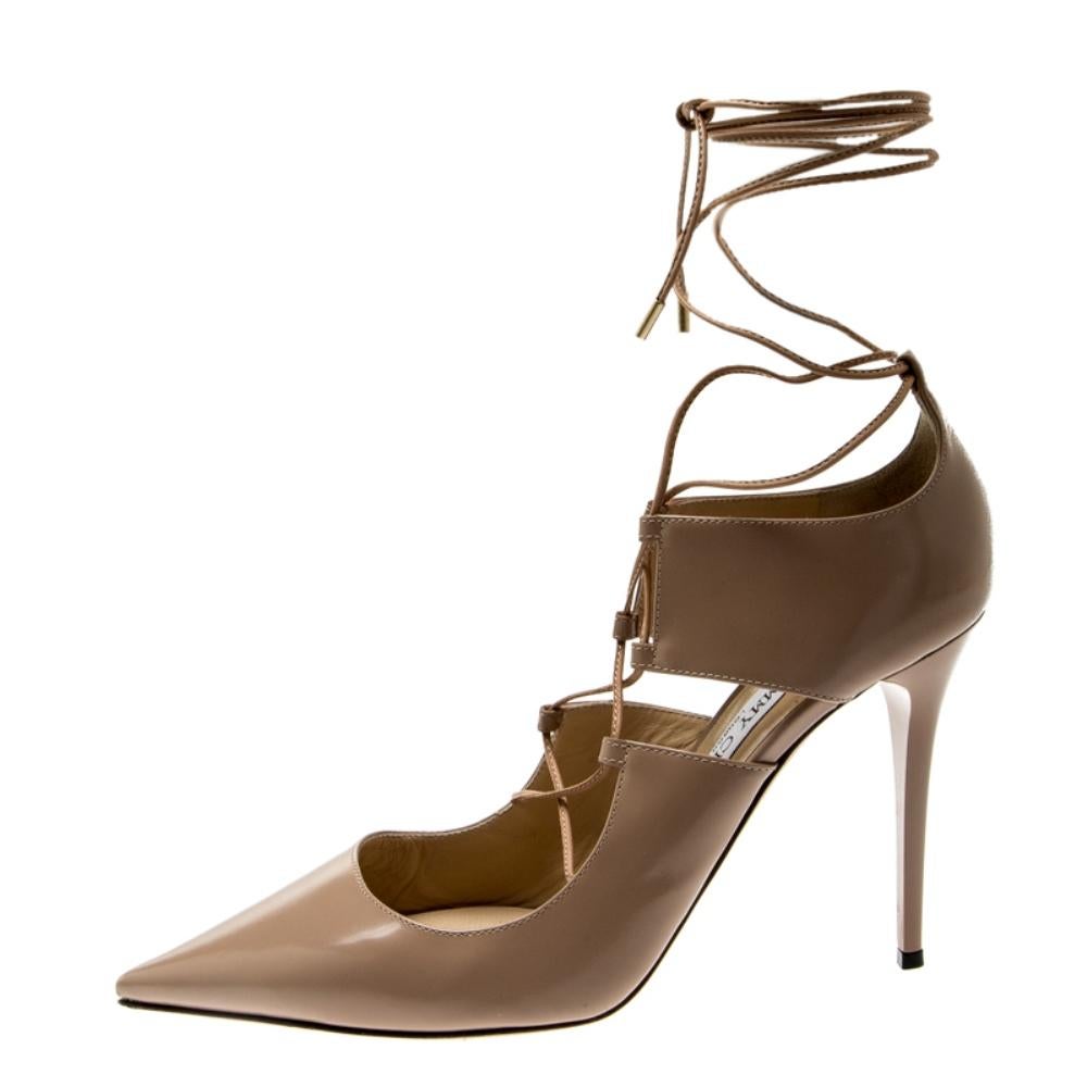 jimmy choo lace up pumps