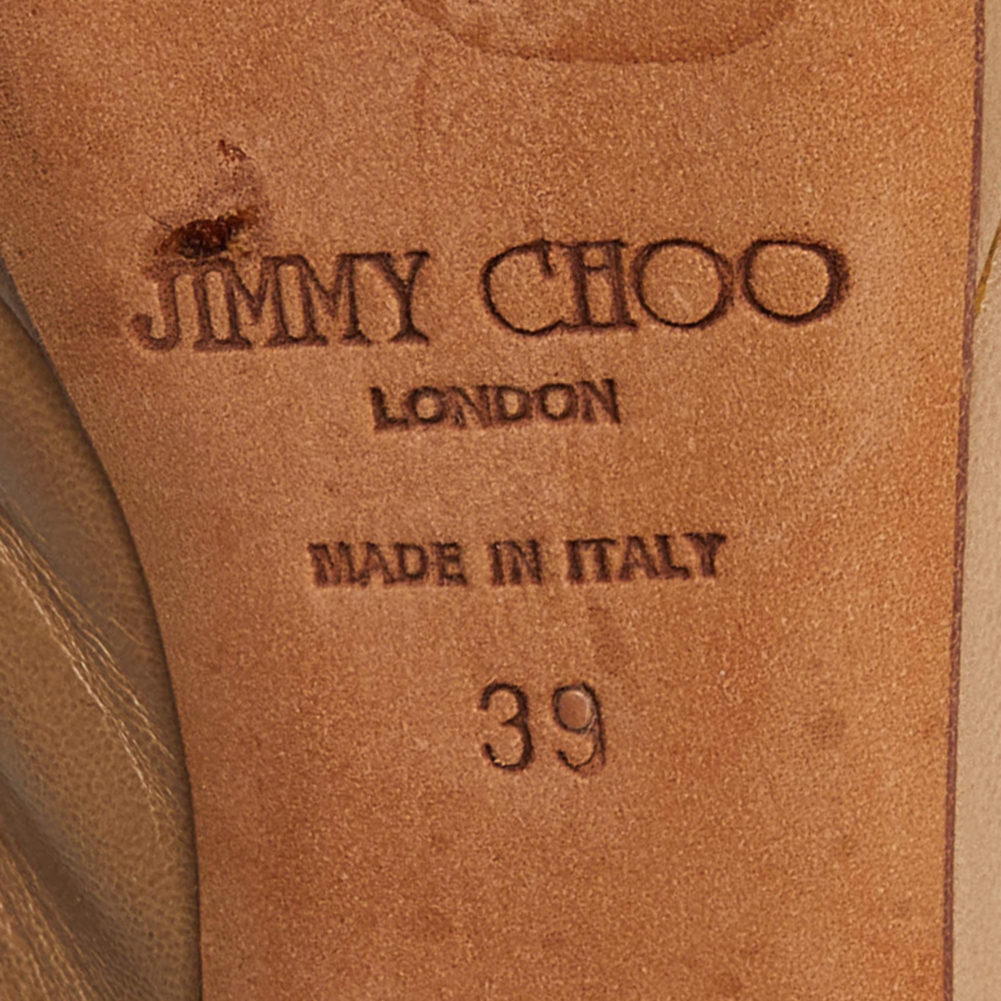 Jimmy Choo Beige Leather Platform Pumps Size 39 For Sale 4