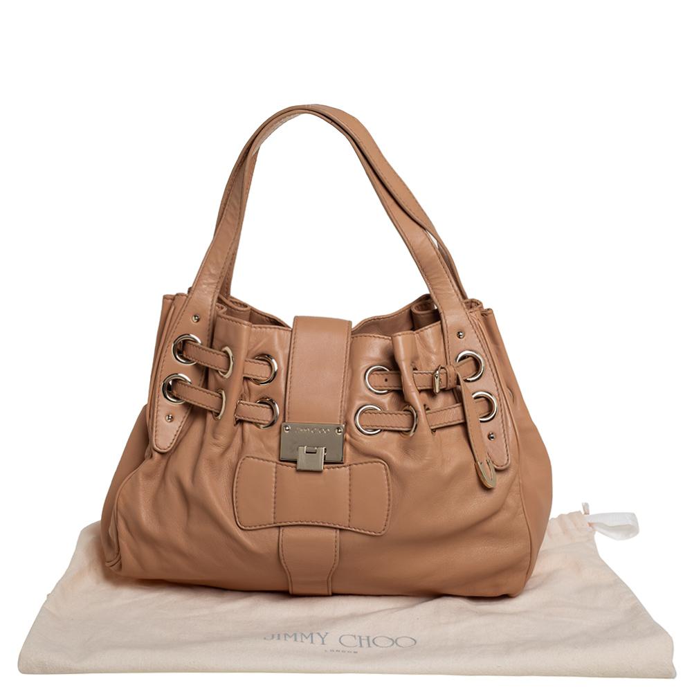 Jimmy Choo Beige Leather Ramona Shoulder Bag 4