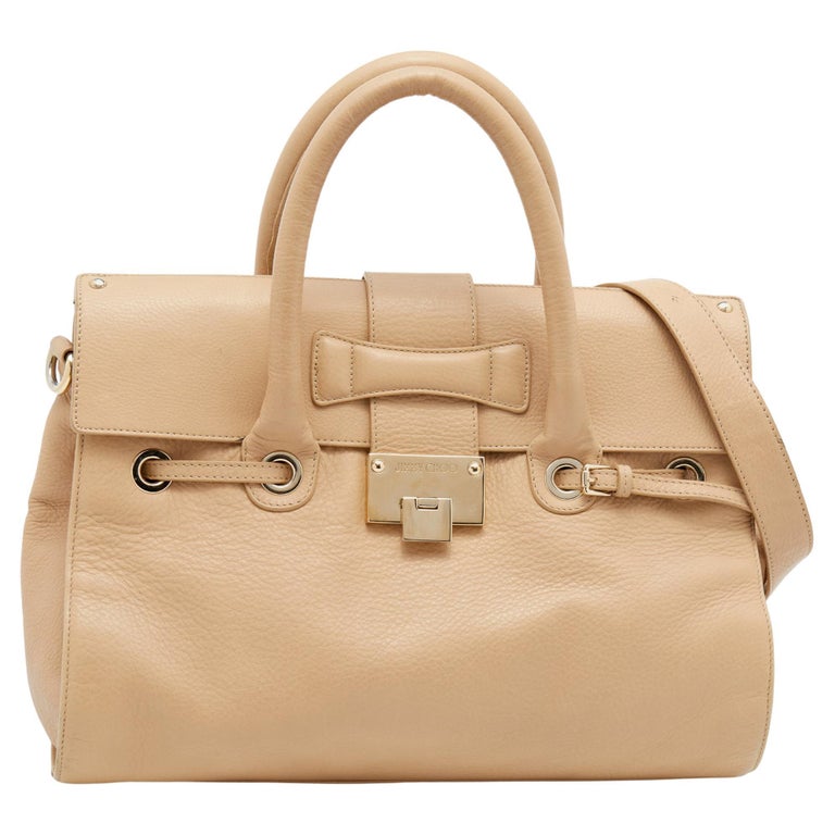 Jimmy Choo Beige Leather Rosalie Satchel For Sale at 1stDibs