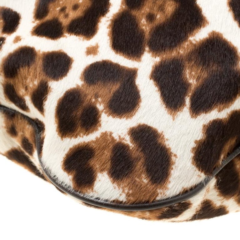 Jimmy Choo Beige Leopard Print Calfhair Drawstring Crossbody Bag For ...