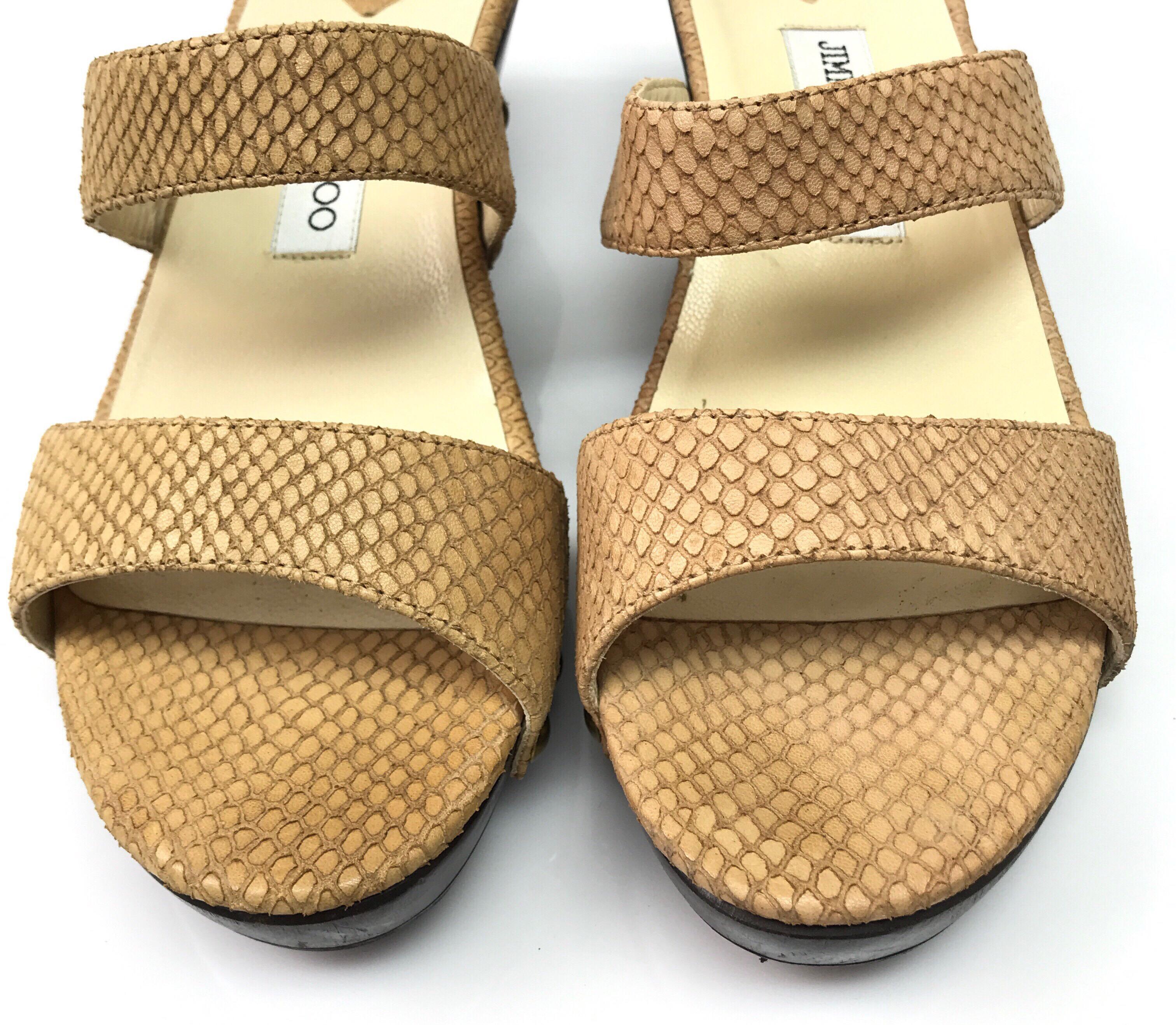 Jimmy Choo Beige Eidechsen-Schleifen - 40 Damen im Angebot