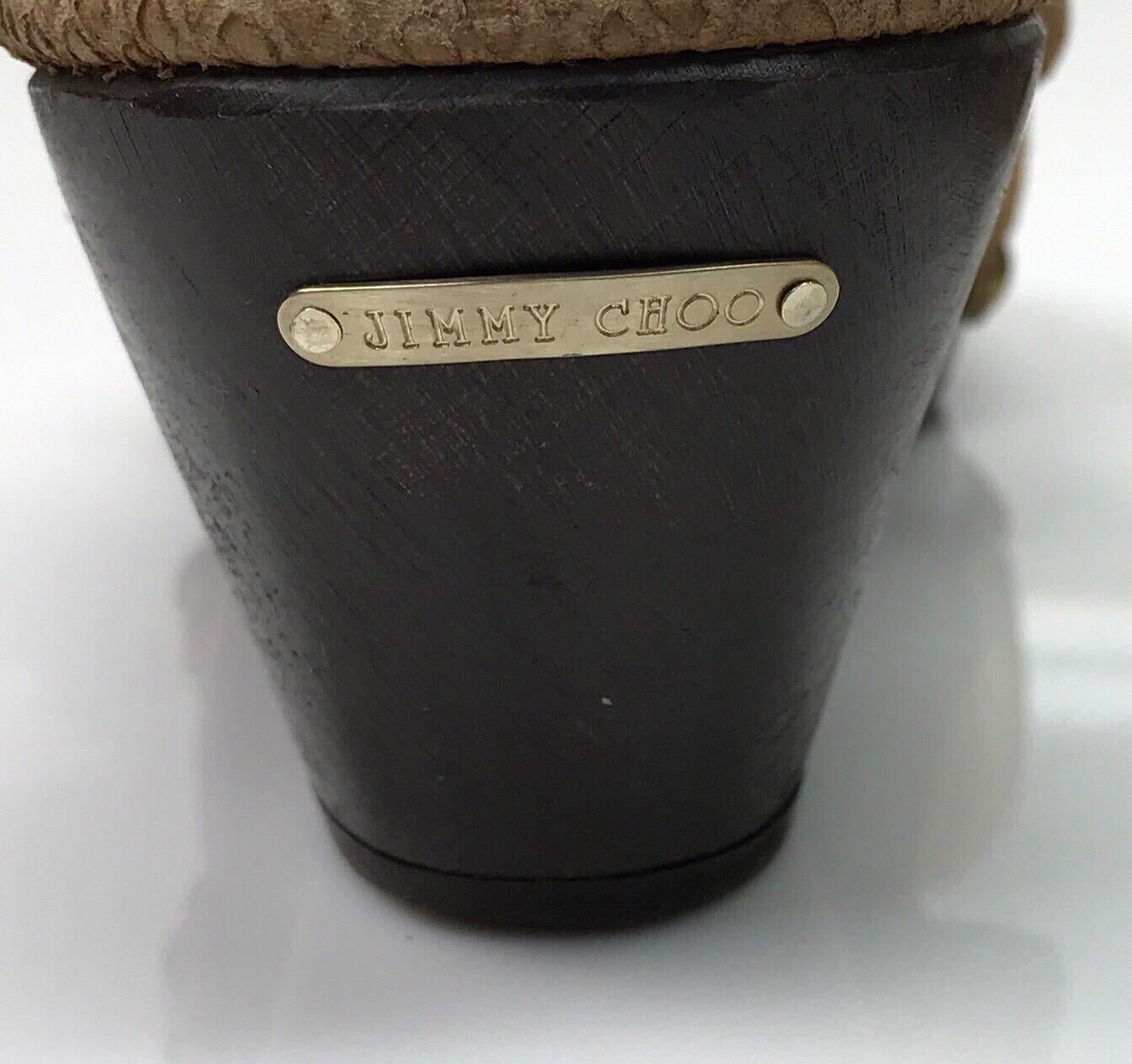Jimmy Choo Beige Eidechsen-Schleifen - 40 im Angebot 2