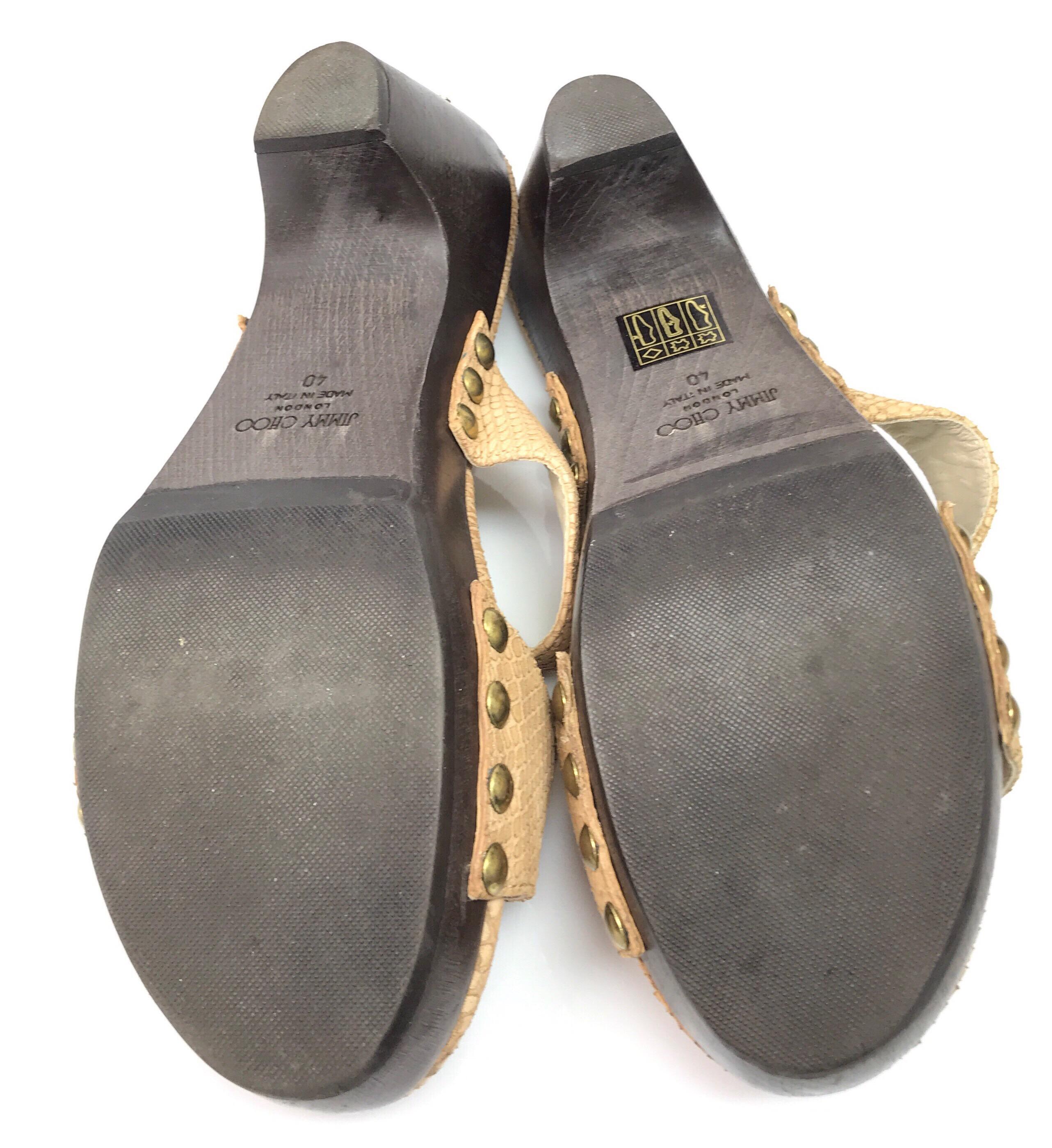 Jimmy Choo Beige Eidechsen-Schleifen - 40 im Angebot 3