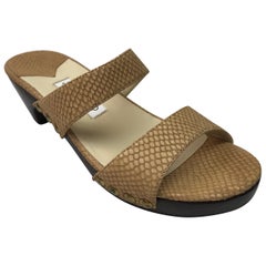 Used Jimmy Choo Beige Lizard Slides - 40