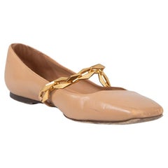 Jimmy Choo Beige Nappa Leather Diamond Tilda Flats Size IT 37