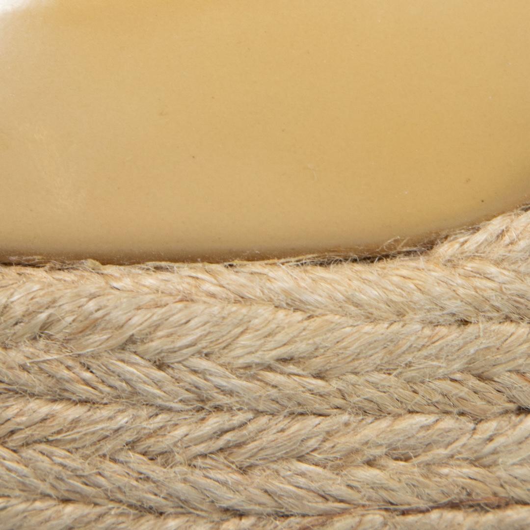 Jimmy Choo Beige Patent Espadrille Wedges Size IT 37.5 1