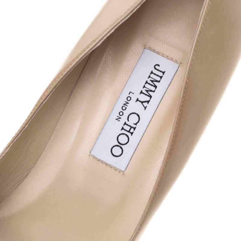 Women's Jimmy Choo Beige Patent Leather Alex Platform Pumps Size 41