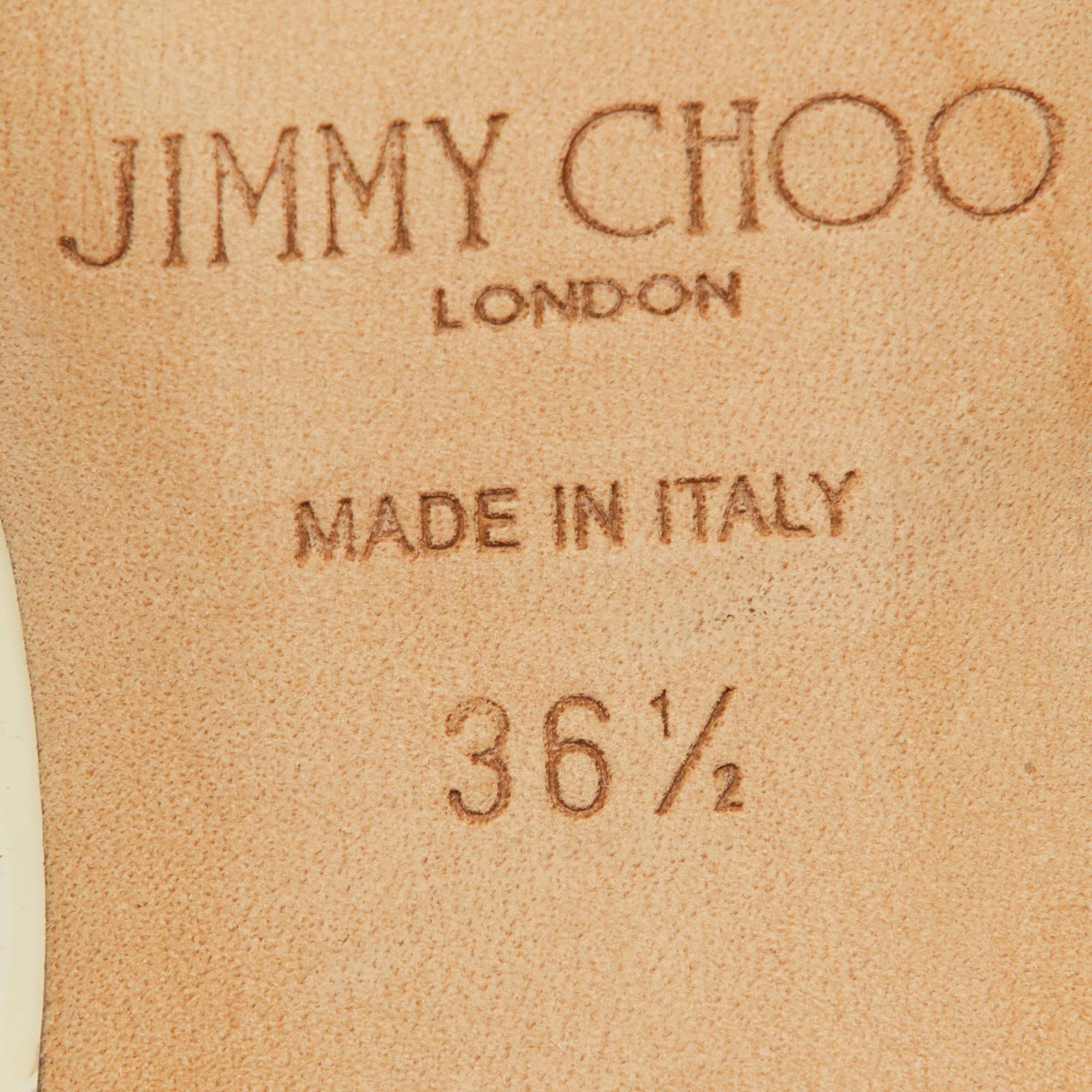 Jimmy Choo Beige Patent Leather Aurelie 85 Pumps Size 36.5 In Good Condition In Dubai, Al Qouz 2