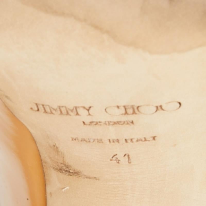 Jimmy Choo Bombas de plataforma con punta en forma de corona de charol beige Talla 41 Naranja en venta