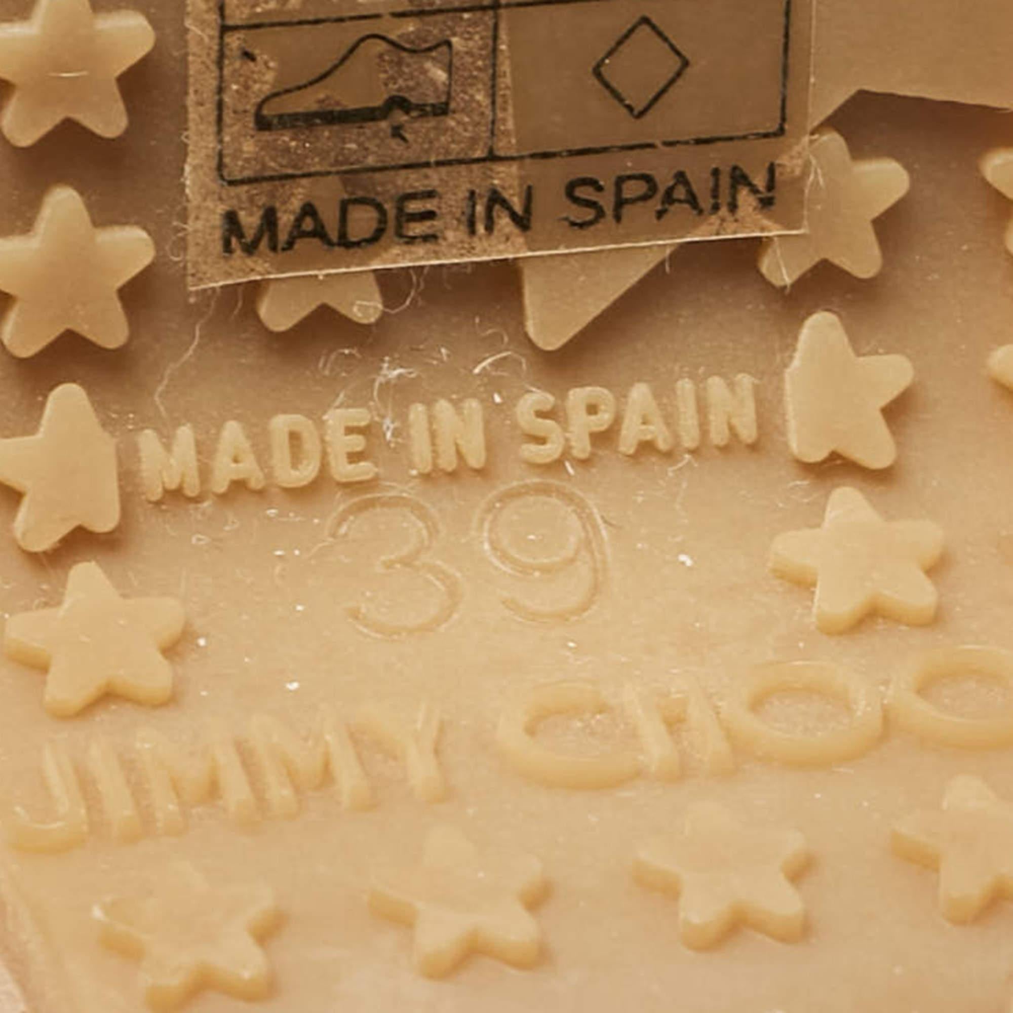 Jimmy Choo Beige Patent Leather Prima Wedge Sandals Size 39 4