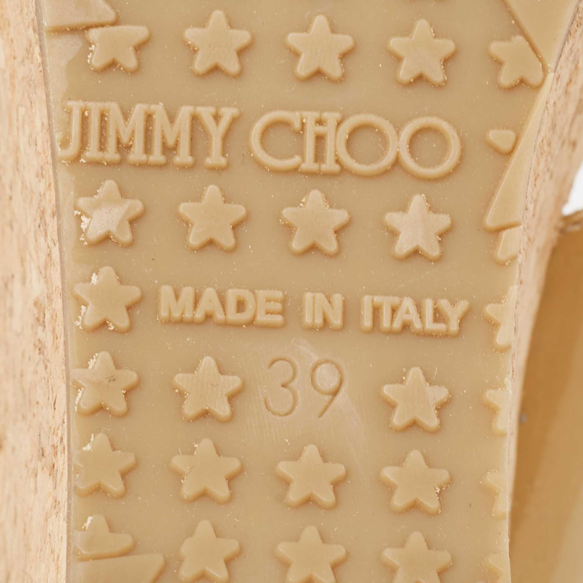 Jimmy Choo Sandali Prima Brevetto Beige Taglia 39 in vendita 4