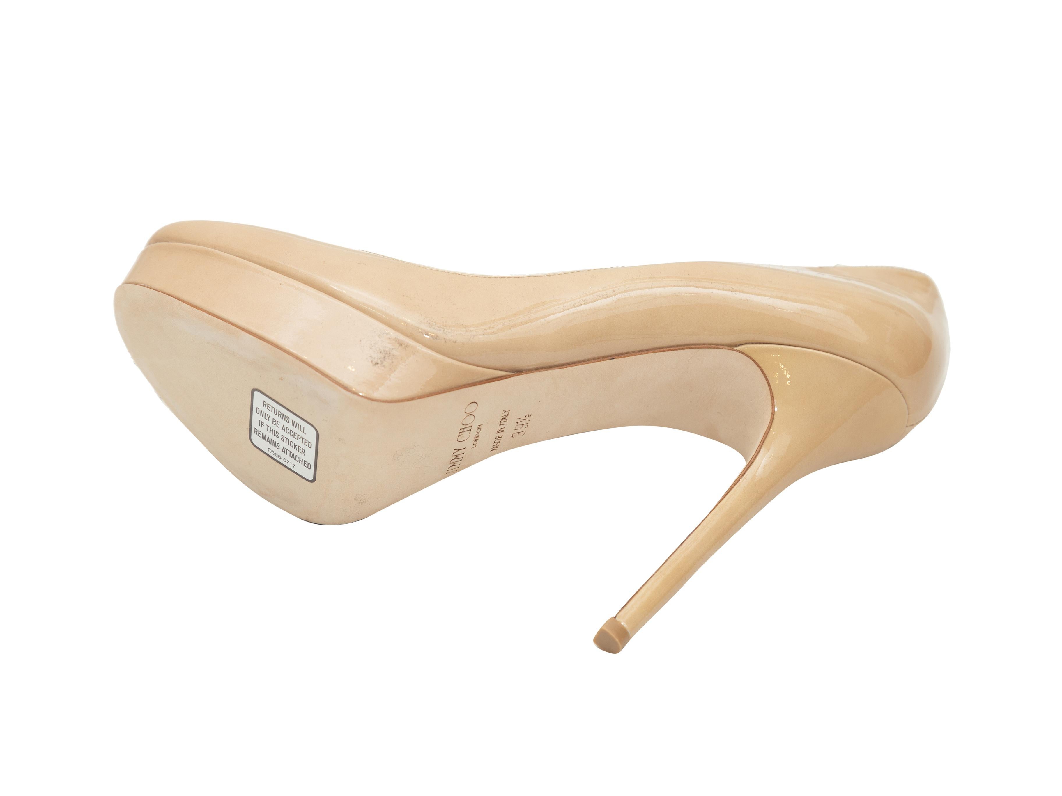tan platform pumps