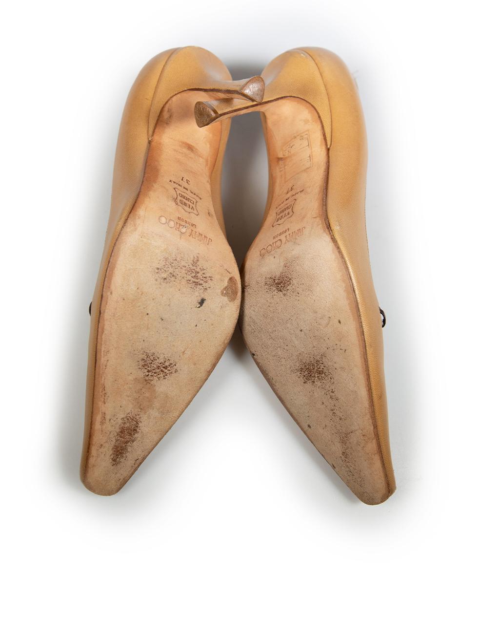 Jimmy Choo escarpins à bout pointu beige, taille IT 37 Bon état - En vente à London, GB