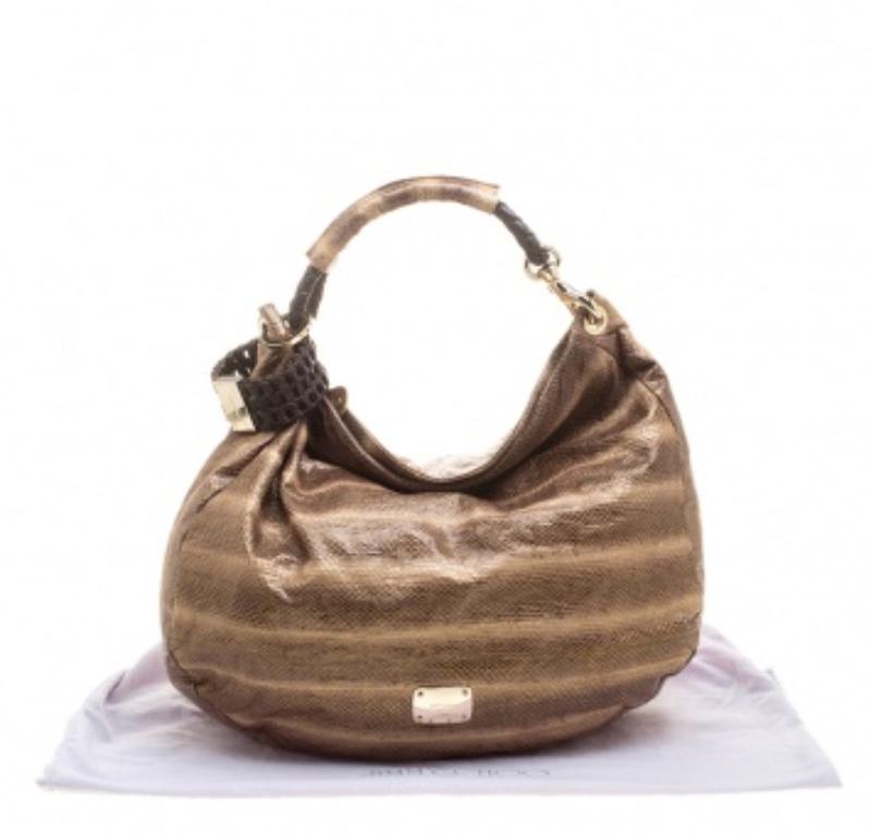 Jimmy Choo Beige Python Large Sky Bangle Hobo en venta 6