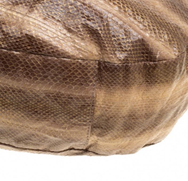 Jimmy Choo Beige Python Large Sky Bangle Hobo en venta 3
