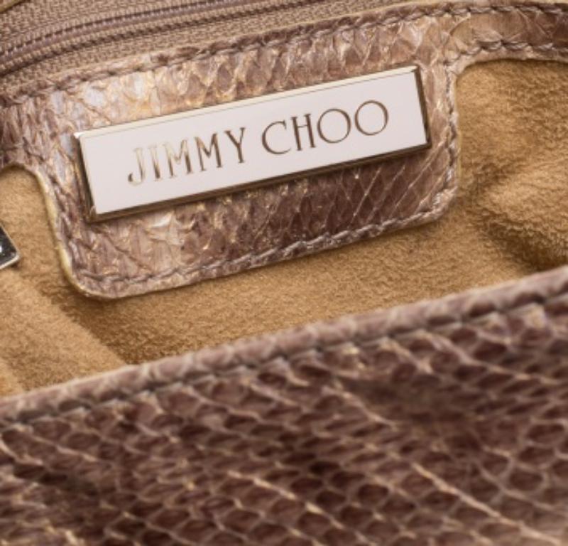 Jimmy Choo Beige Python Large Sky Bangle Hobo en venta 5