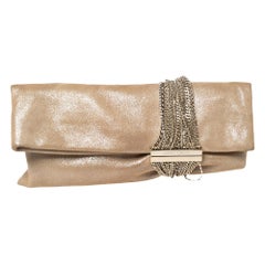 Jimmy Choo Clutch Chandra in nabuk scintillante beige