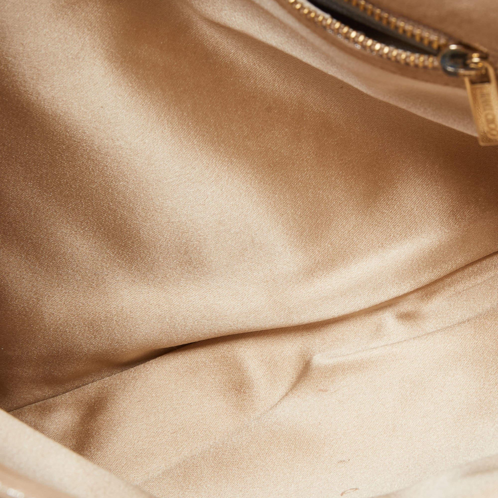 Jimmy Choo Beige Shimmering Suede Chandra Clutch 6