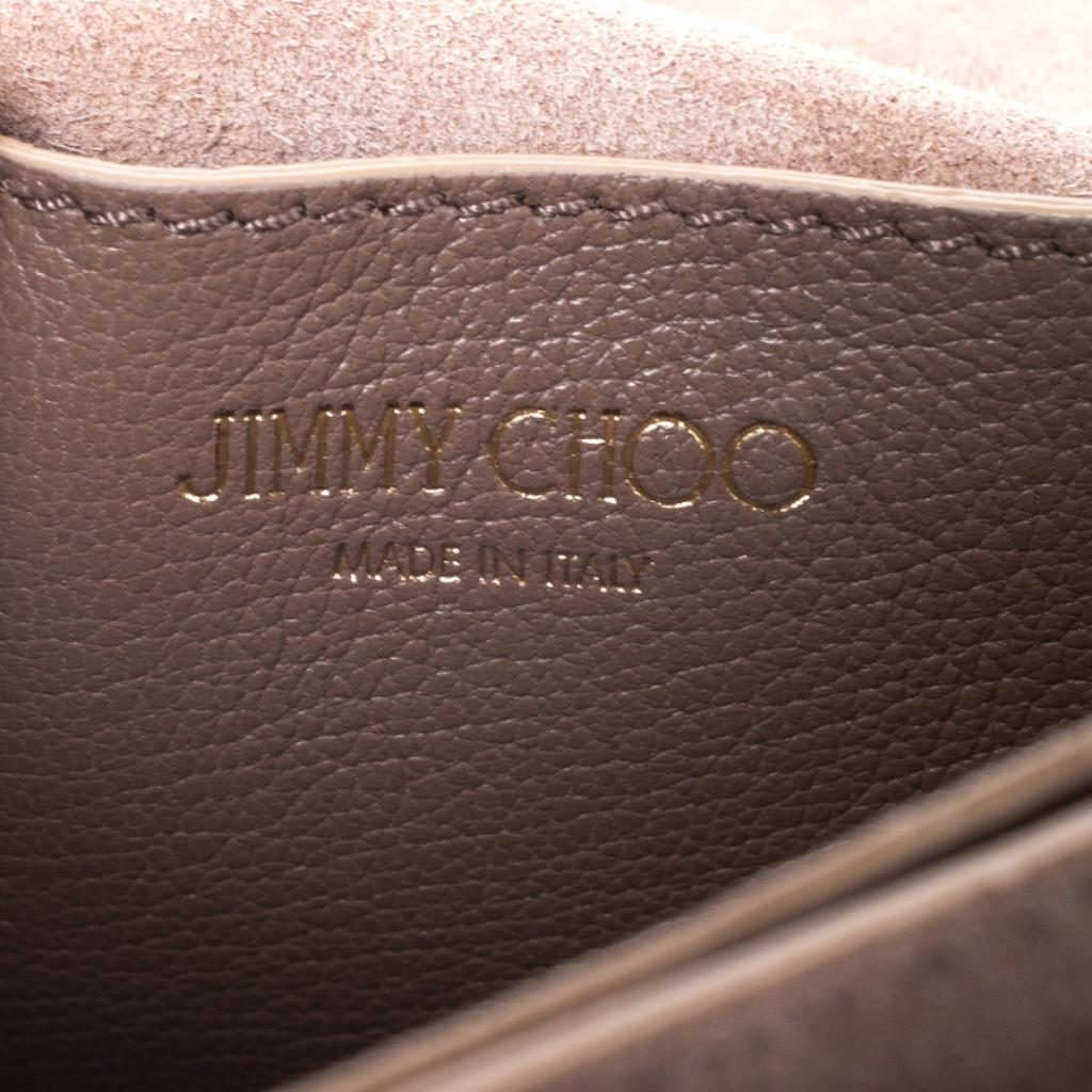 Jimmy Choo Beige/Silver Leather and Glitters Rebel Soft Mini Crossbody Bag 3