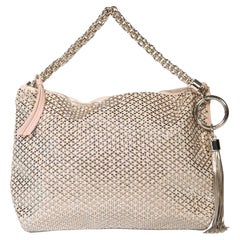 Jimmy Choo Beige Suede Callie Embellished Clutch