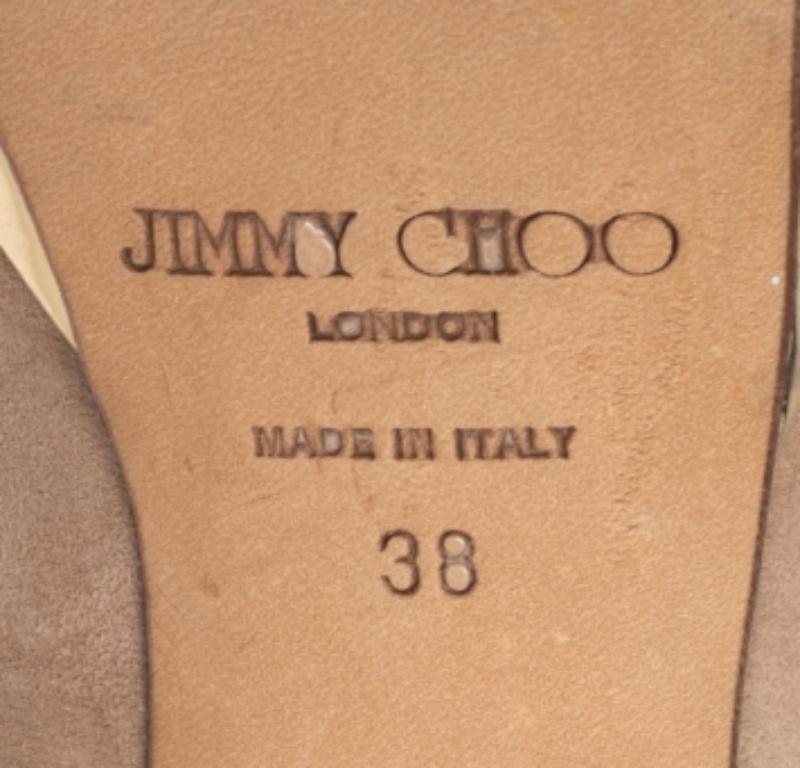 Jimmy Choo Beige Wildleder Peep-Toe Torte Plateau Pumps Größe 38 im Angebot 4