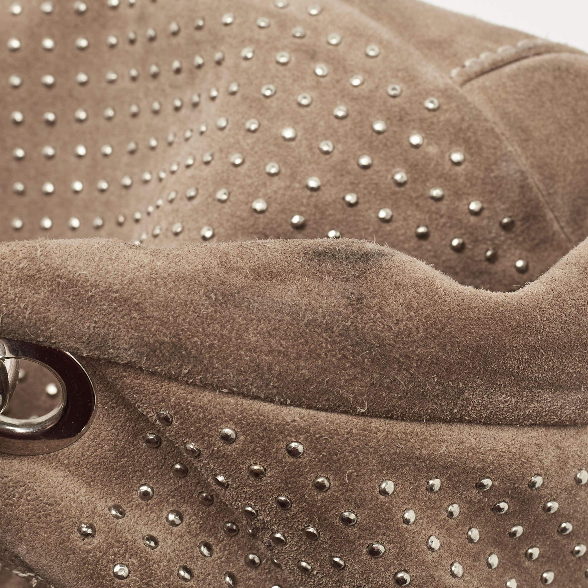 Jimmy Choo Beige Suede Small Studded Sky Hobo 4