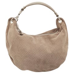 Jimmy Choo Beige Suede Small Studded Sky Hobo