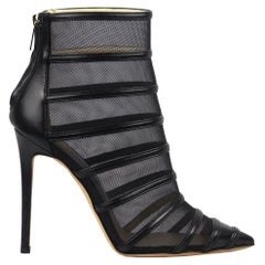Jimmy Choo Belle Lederbesetzte Mesh-Stiefeletten