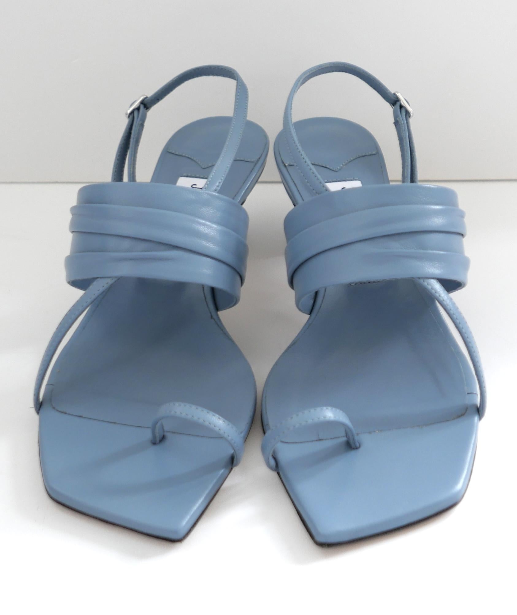 Jimmy Choo Beziers 50 Sandalias de tacón fino azul ahumado Gris en venta
