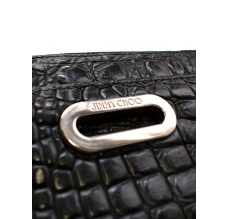 Jimmy Choo Black Alligator Embossed Leather Wallet For Sale 5