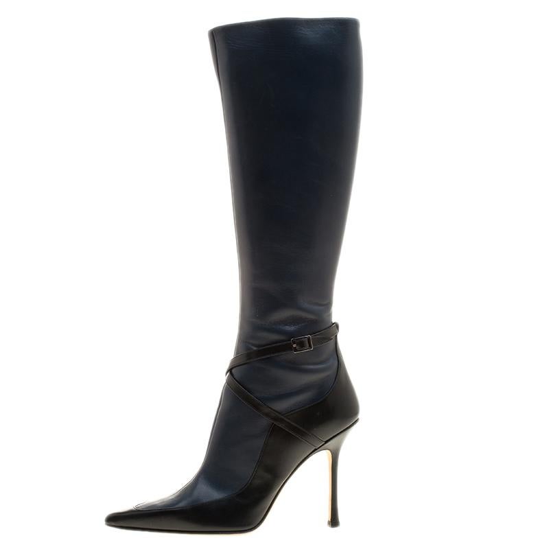 jimmy choo knee high leather boots