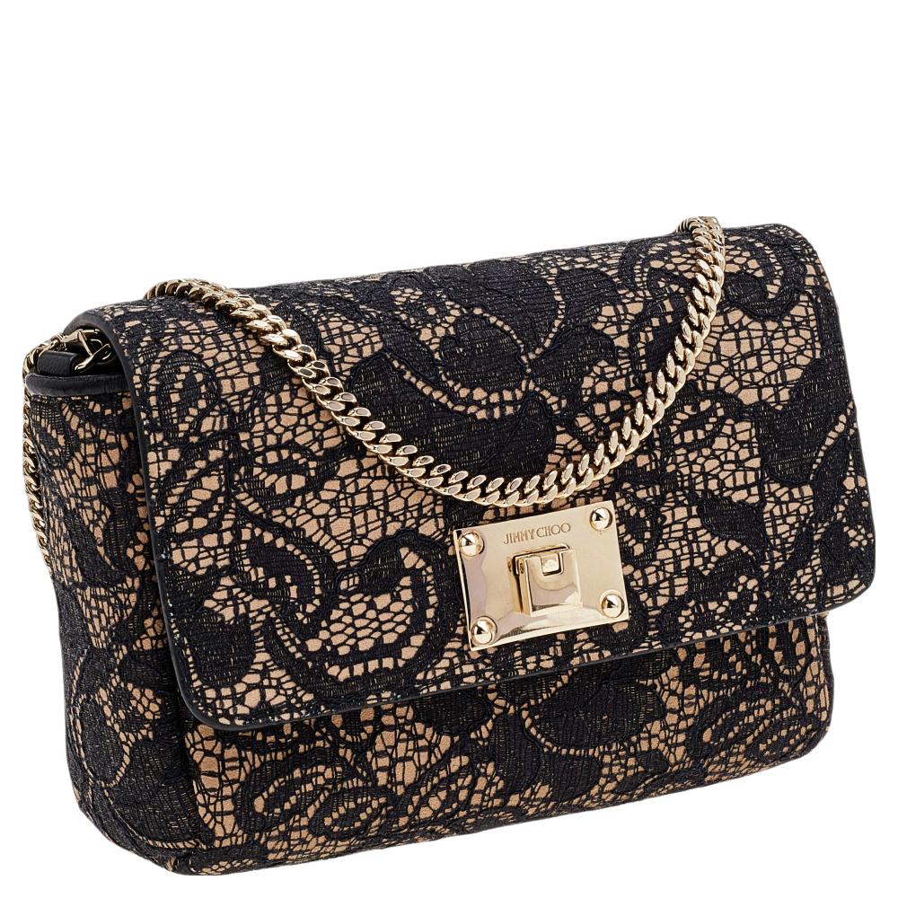 beige lace bag