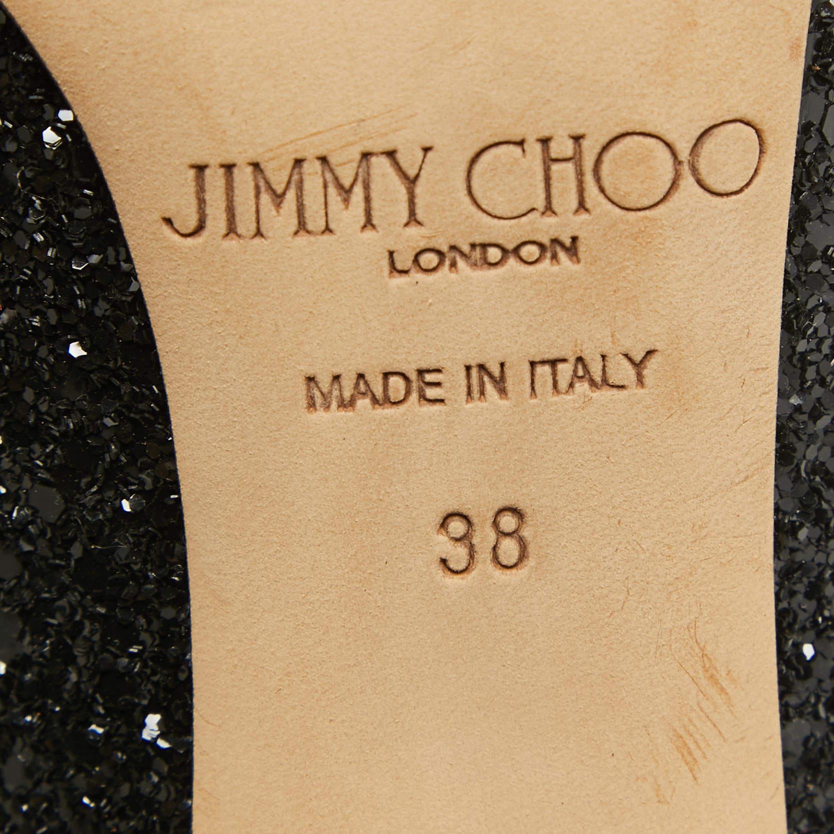 Jimmy Choo escarpins noirs à paillettes brutes taille 38 Pour femmes en vente