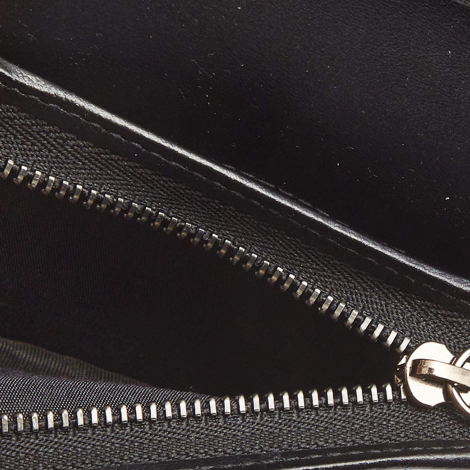 Jimmy Choo Black Croc Embossed Shine Leather Hanne Compact Wallet 3