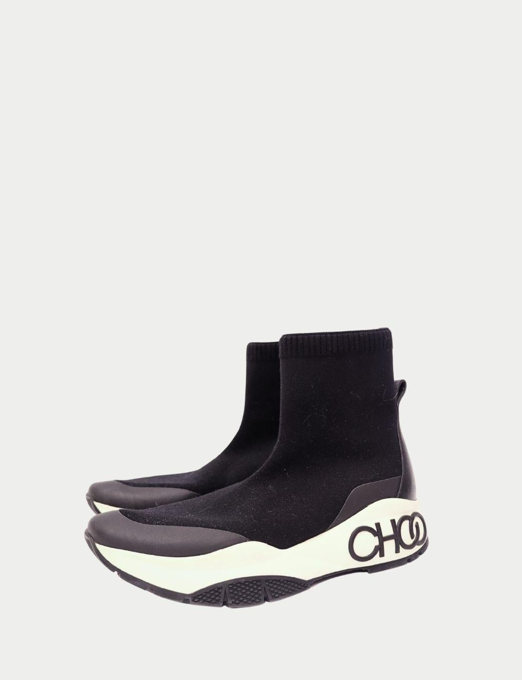 Jimmy Choo Schwarze Diamant-Socken-Sneakers - EU 38 im Angebot 1